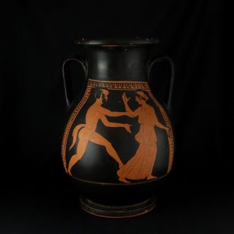 Attic Pelike with Satyr and Maenad