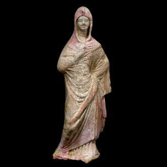 Hellenistic Terracotta Statuette of a Woman from Canosa