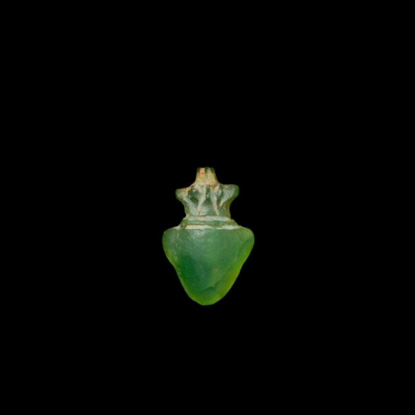 Green Glass Heart Amulet