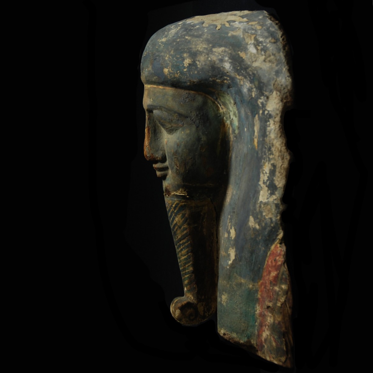 Egyptian wood sarcophagus mask