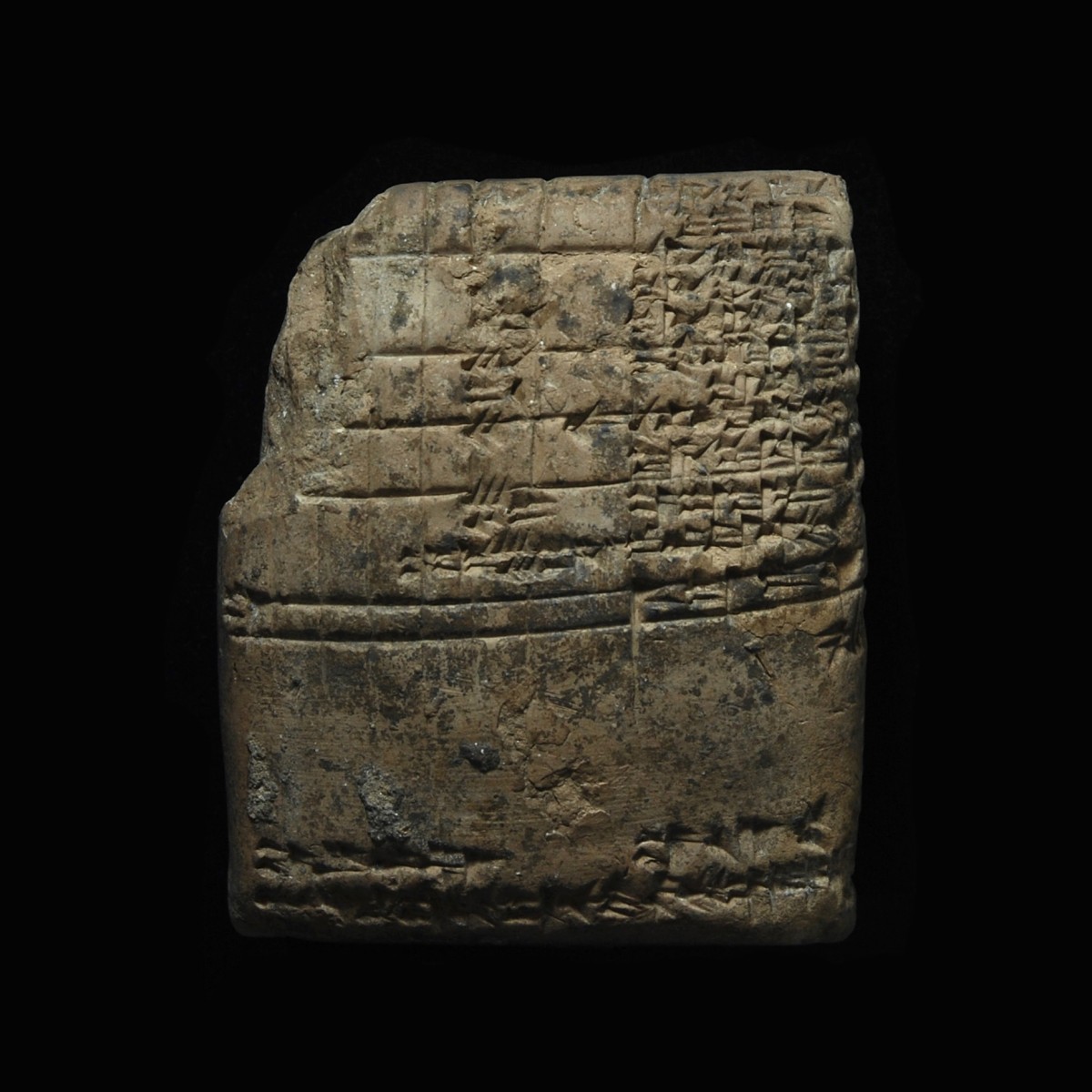 Old babylonian cuneiform tablet Medum back