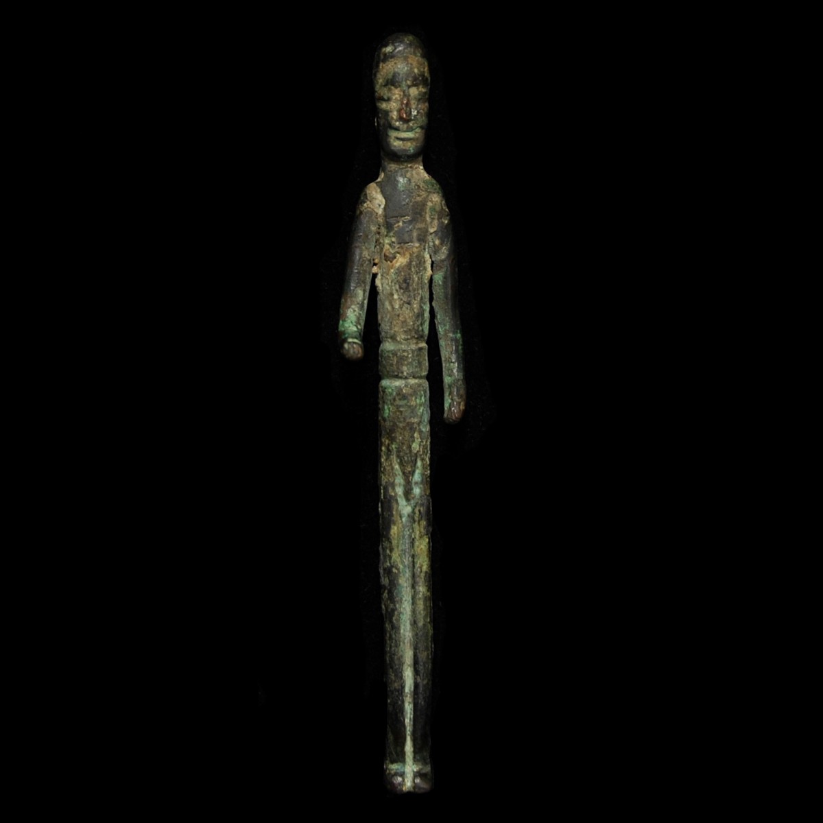 Etruscan elongated votive figure front