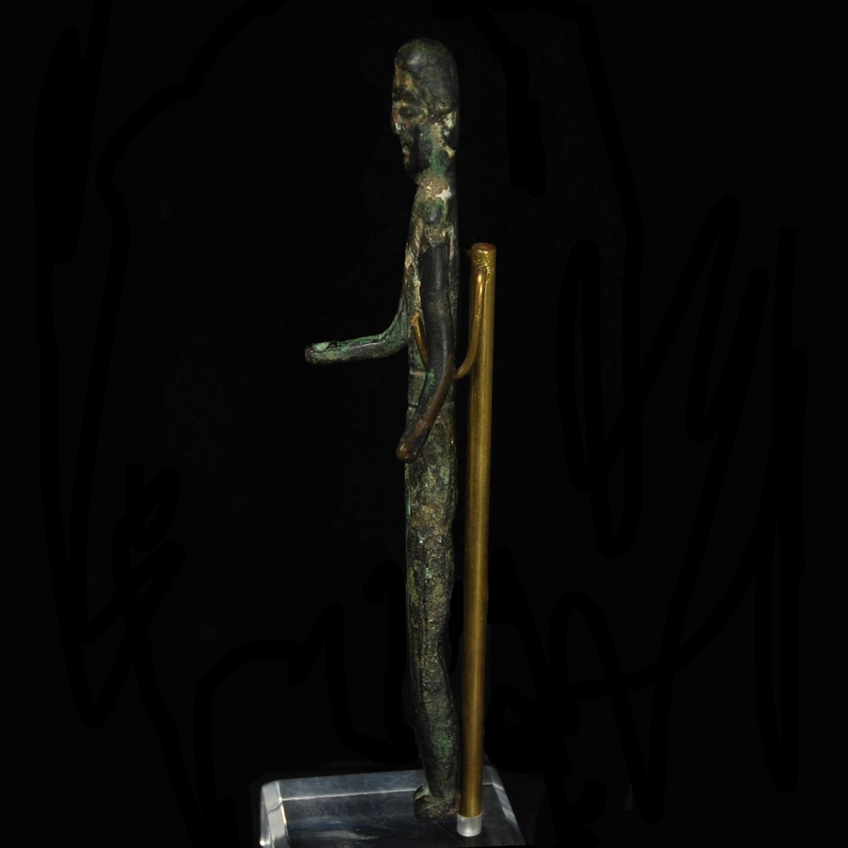 Etruscan votive figure mounted left