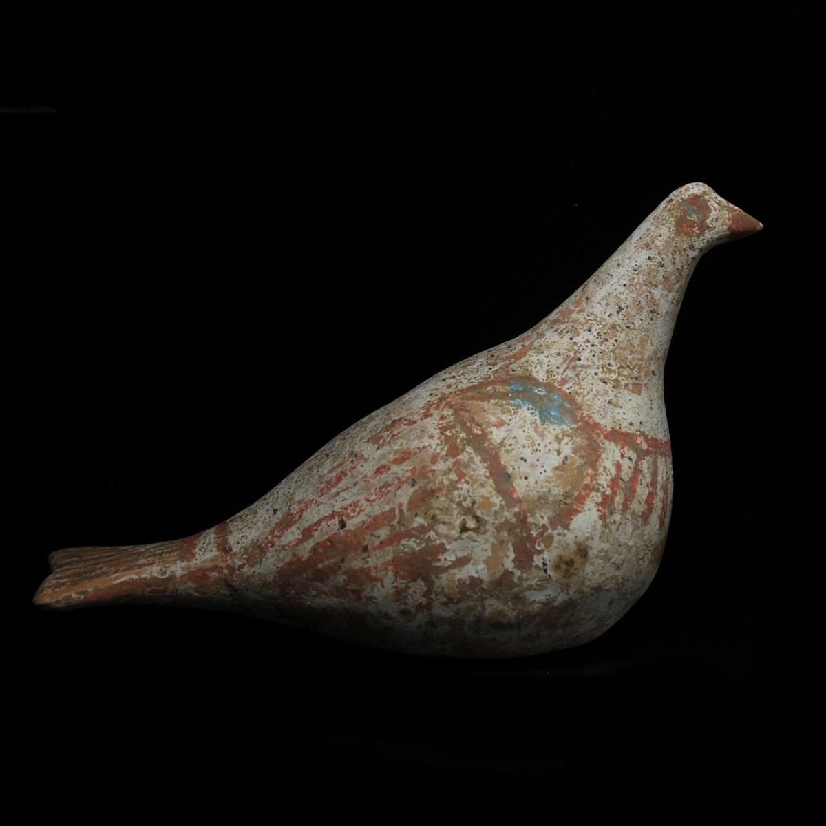 Greek polychrome terracotta dove right