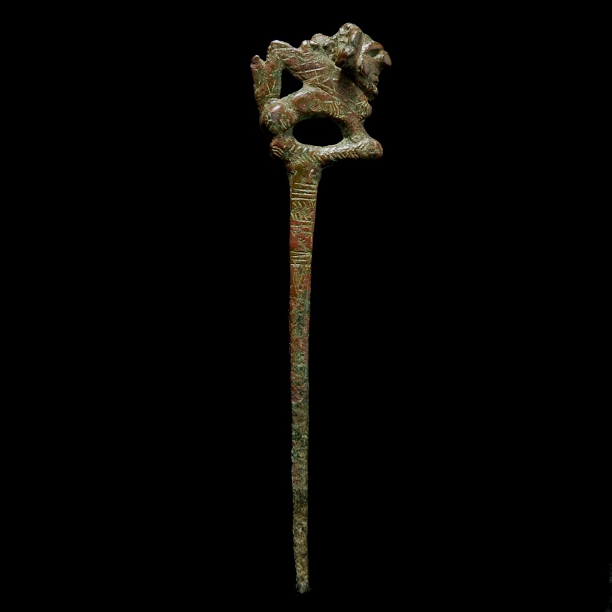 Luristan Bronze pin with winged bull