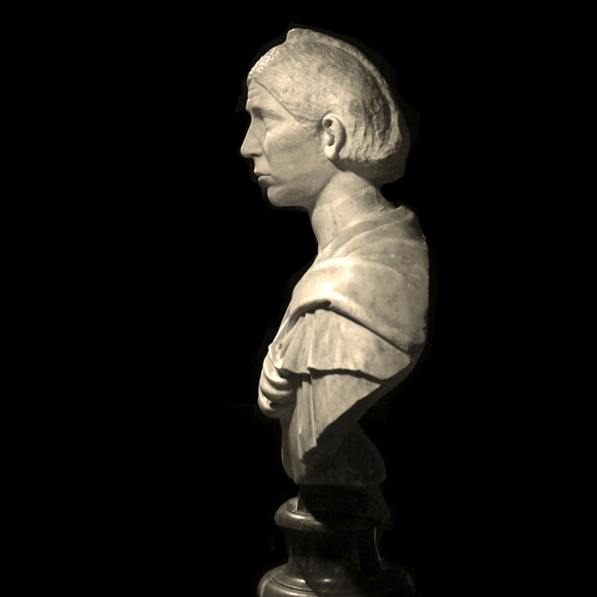 Roman marble bust of a Matrona barracks emperor period left