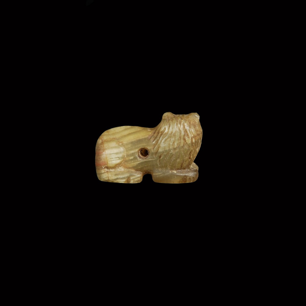 Near Eastern agate lion amulet back