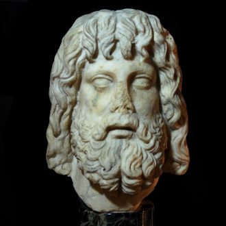 Monumental Marble Head of Zeus Serapis