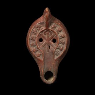 Early Christian Oil Lamp with Chi Rho