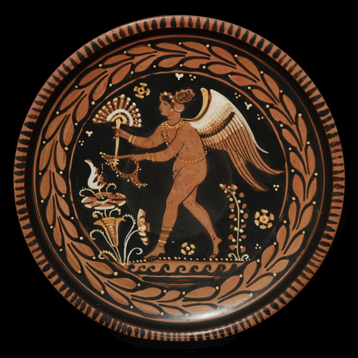 Apulian red-figured plate Menzies Group Eros