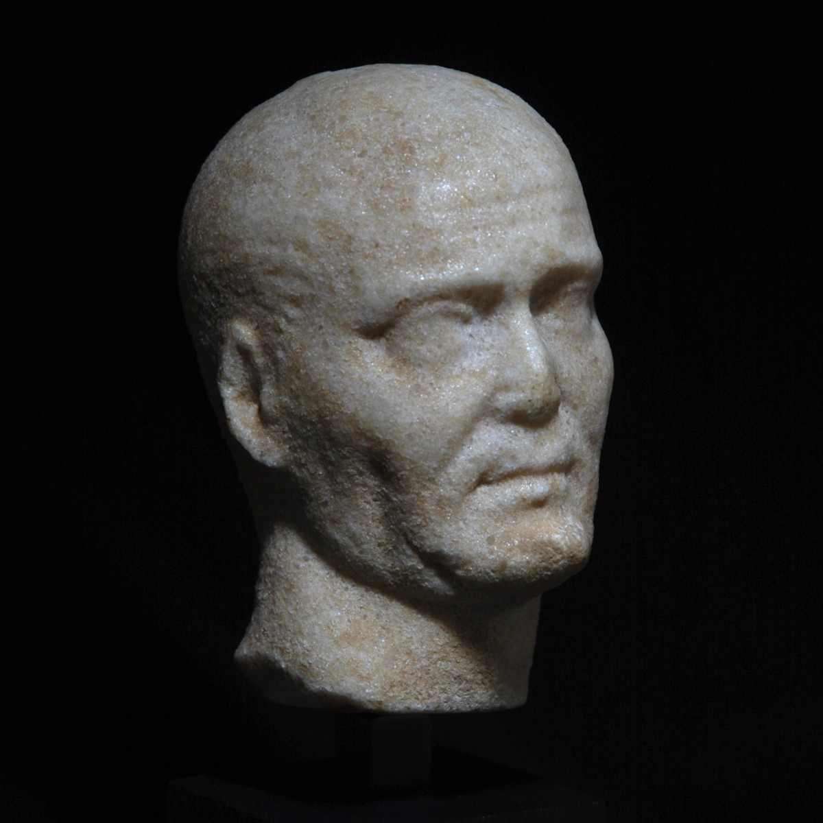 Roman Republican marble head of a noble man half right