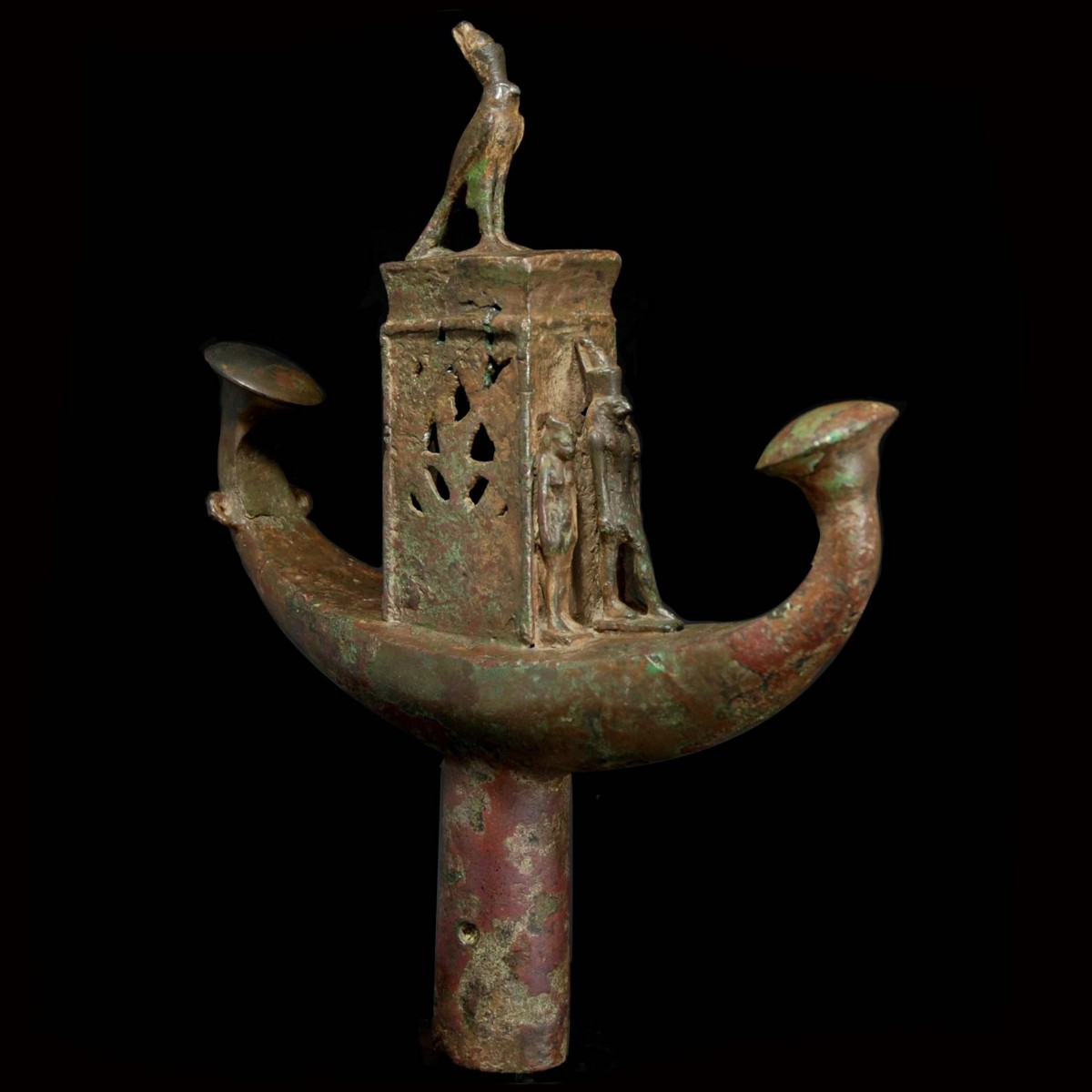 Egyptian bronze barque cover