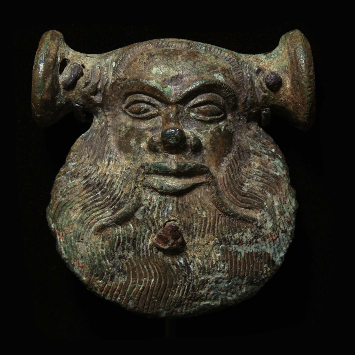 Greek Bronze mask of a Silen