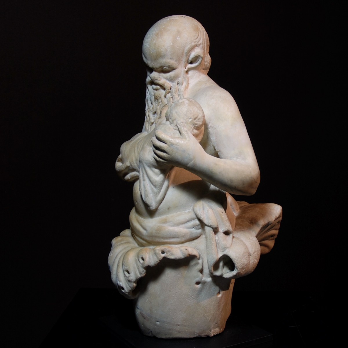 Roman marble statue of Silenus with Bacchus left