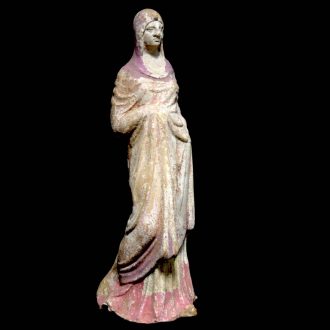Hellenistic Terracotta Statuette of a Woman from Canosa
