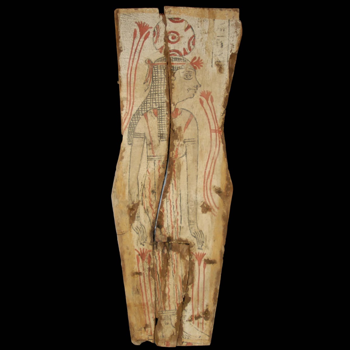 Inner Side of an Egyptian sarcophagus lid with the goddess Nut