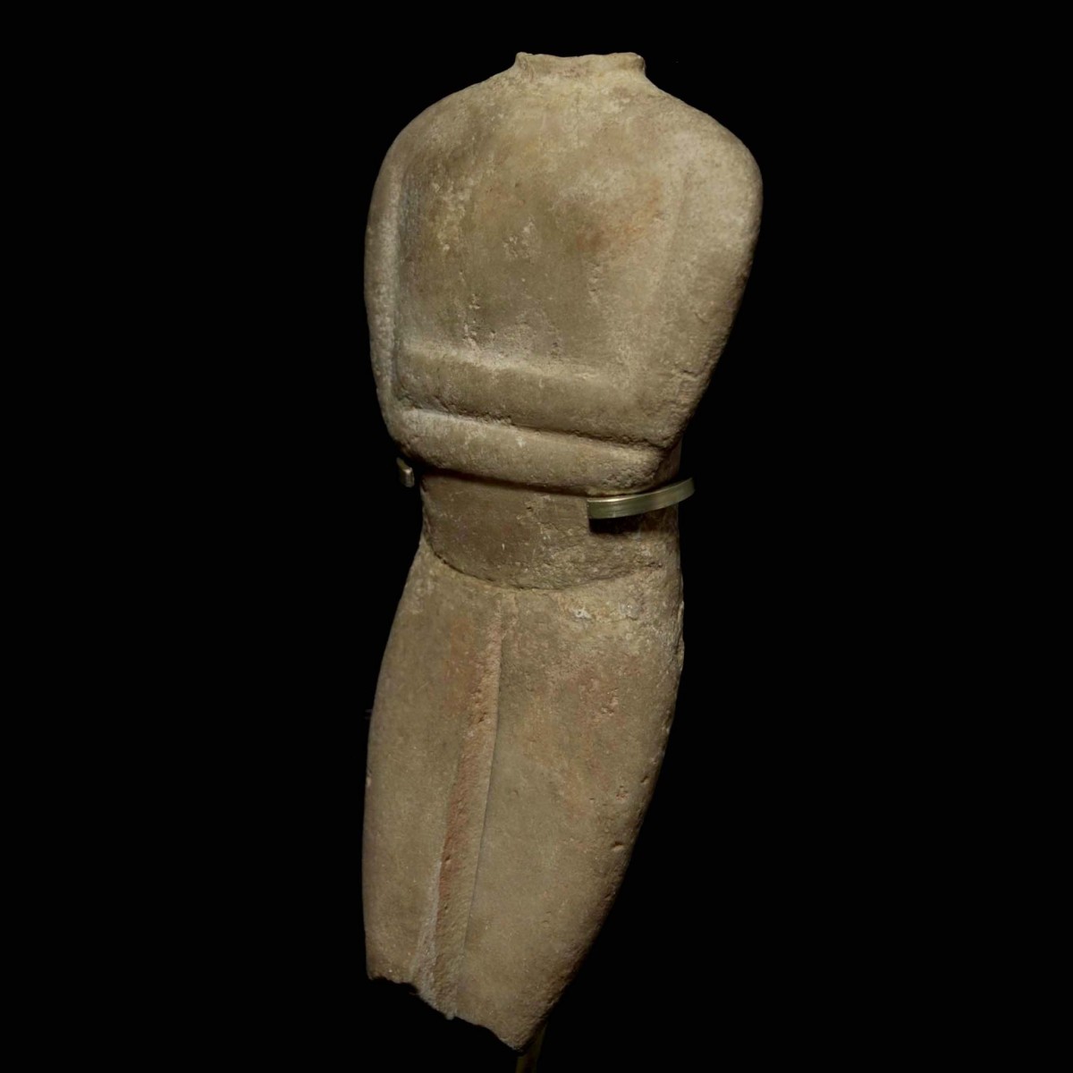 Large torso of a Cycladic idol of Spedos type half left
