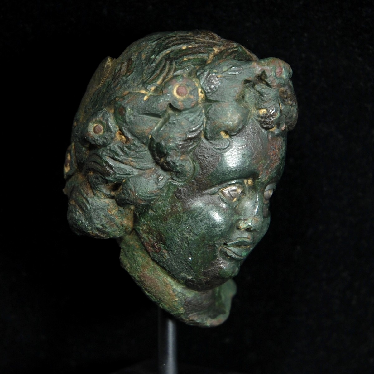 Roman Bronze Head of Bacchus right