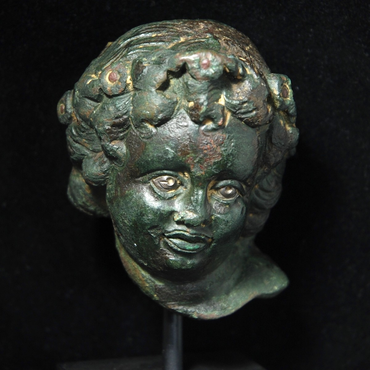 Roman Bronze head of Bacchus
