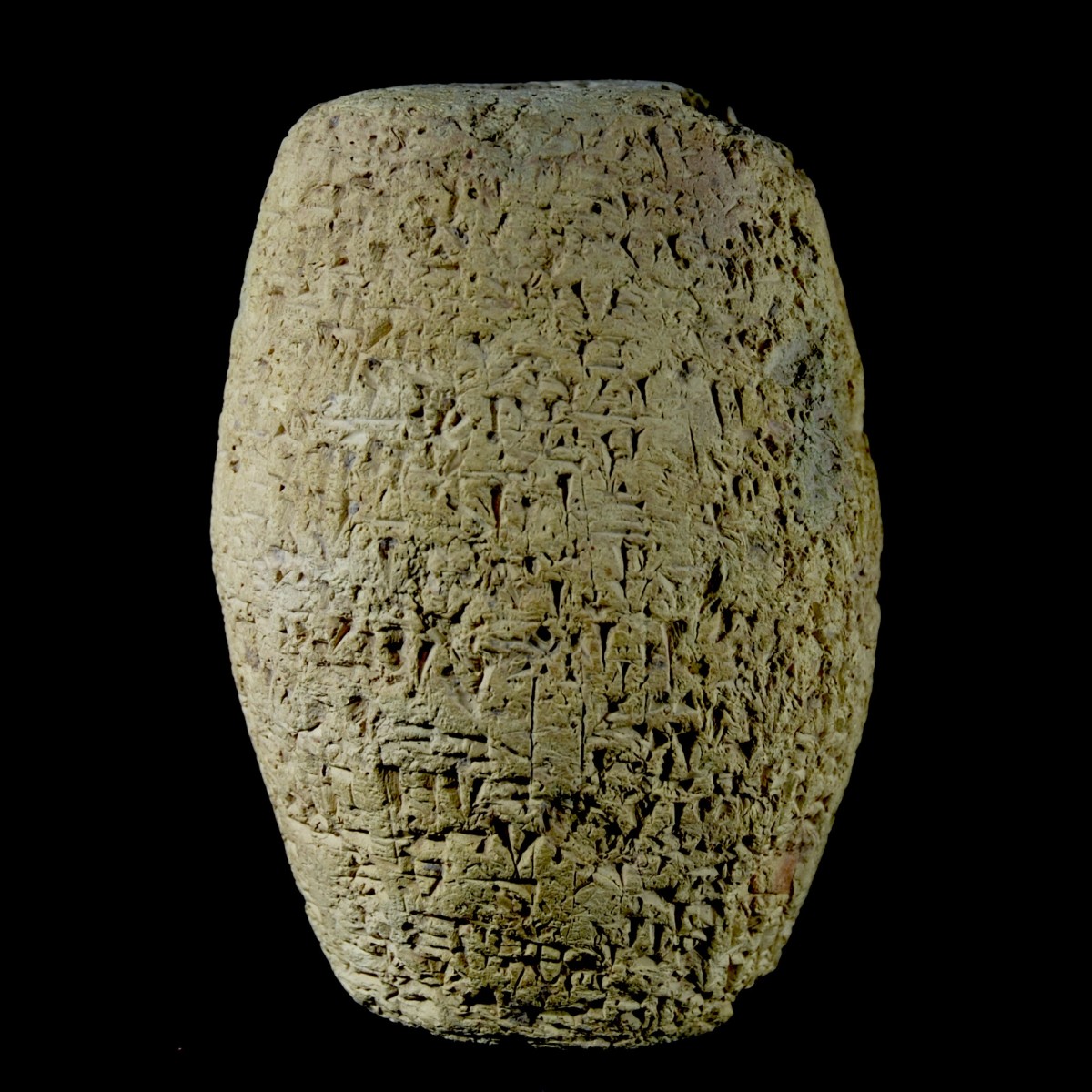 Old Babylonian Clay cuneiform barrel of Sin-Iddinam III