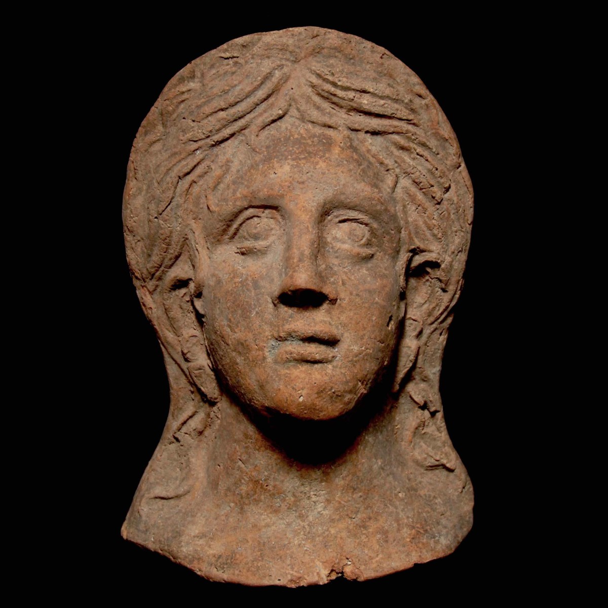 Etruscan terracotta head of a female