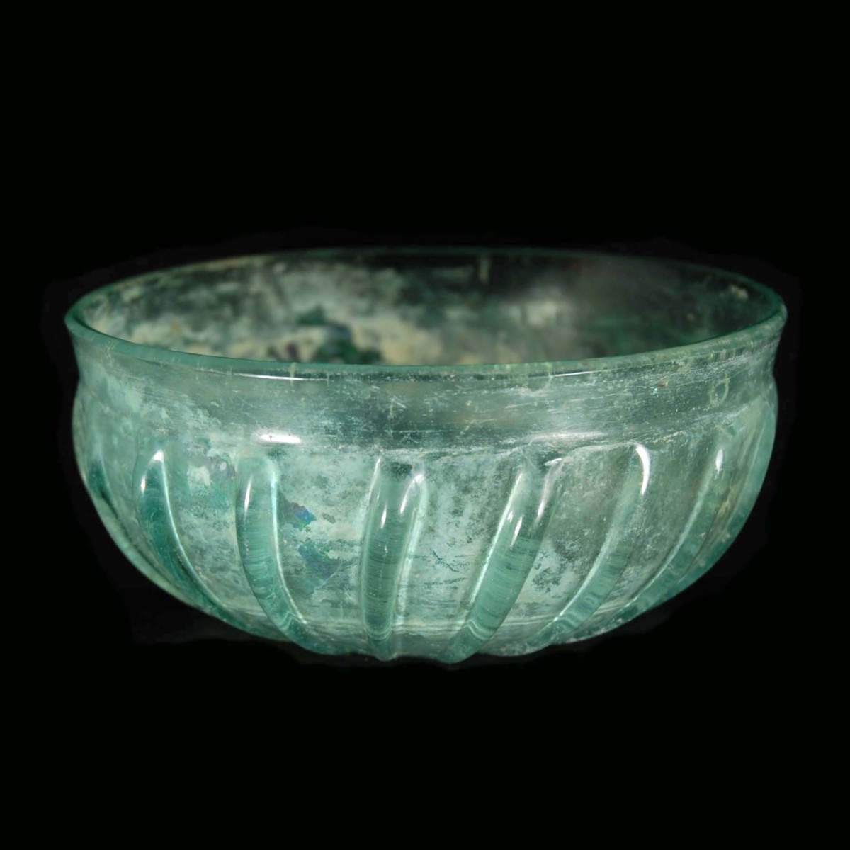 Roman glass ribbed bowl