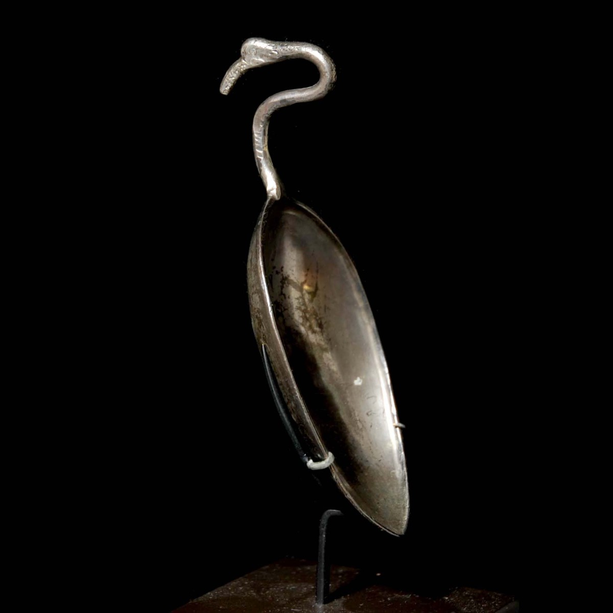 Roman silver spoon with swan handle