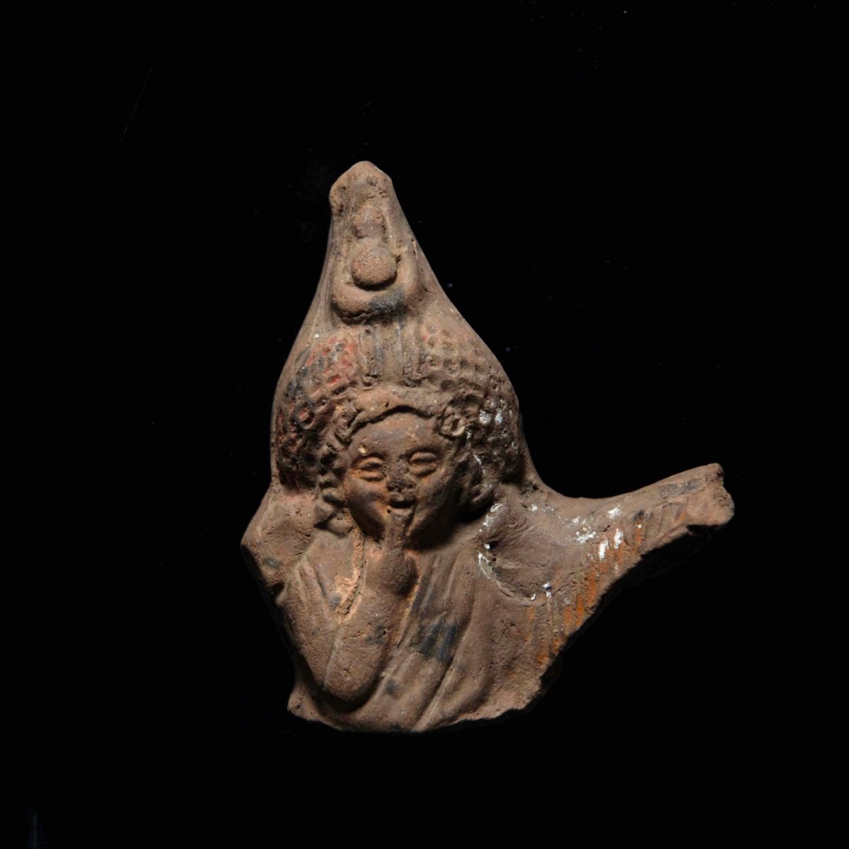 Terracotta fragment of a riding Harpocrates