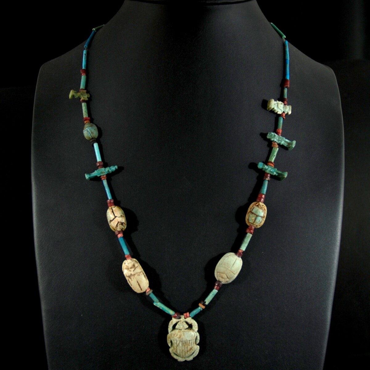 Egyptian necklace with scarabs