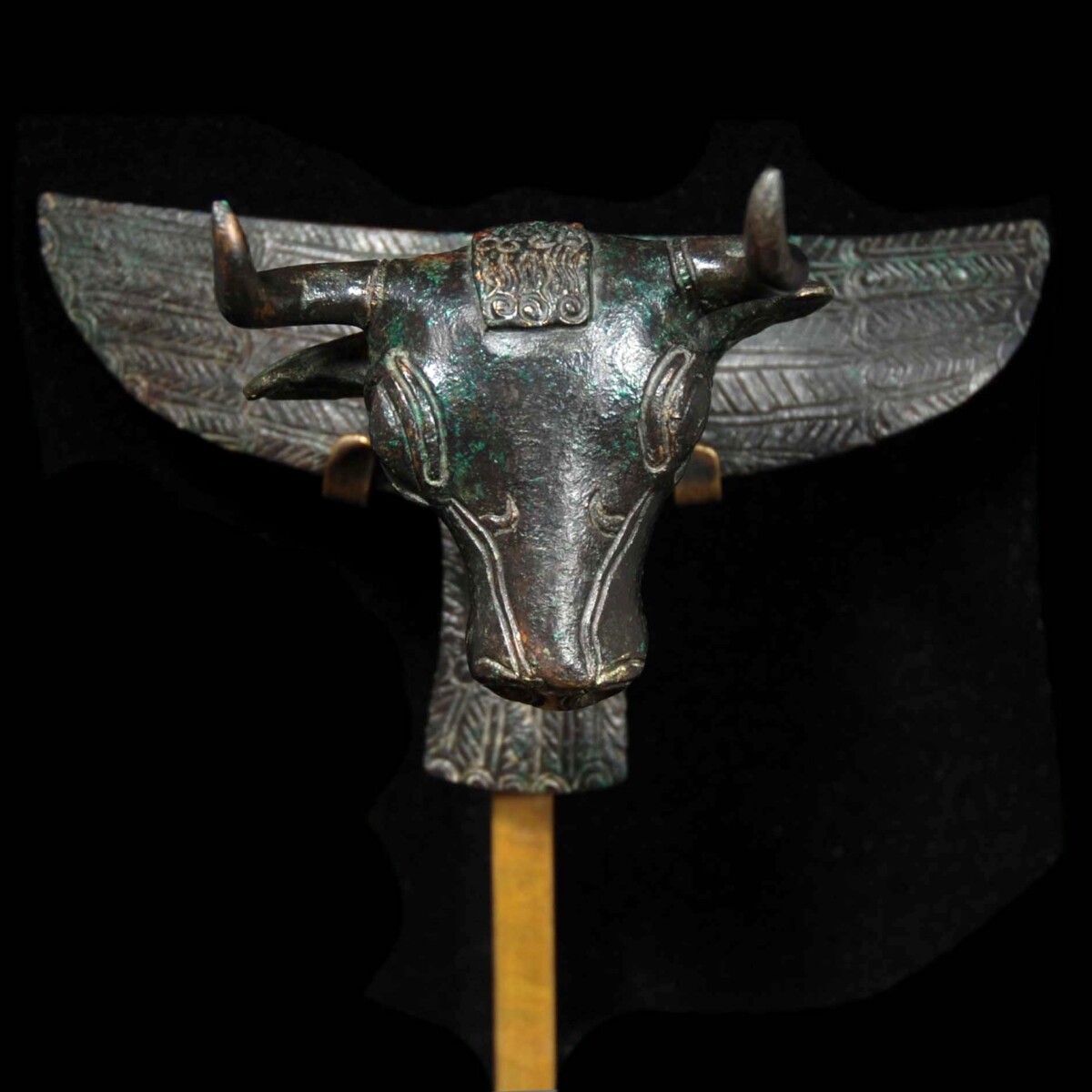 Urartian bronze applique of a bull