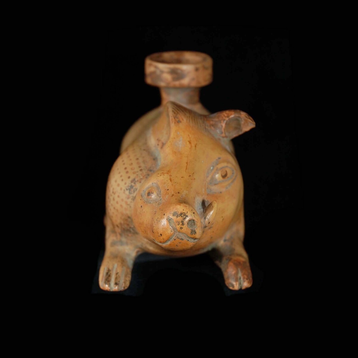 Etrusco-corinthian figurative vase boar hare front