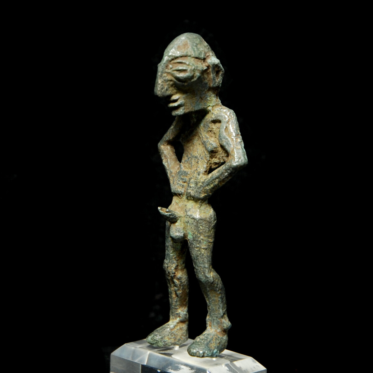 Ityphallic Caucasian bronze idol half left