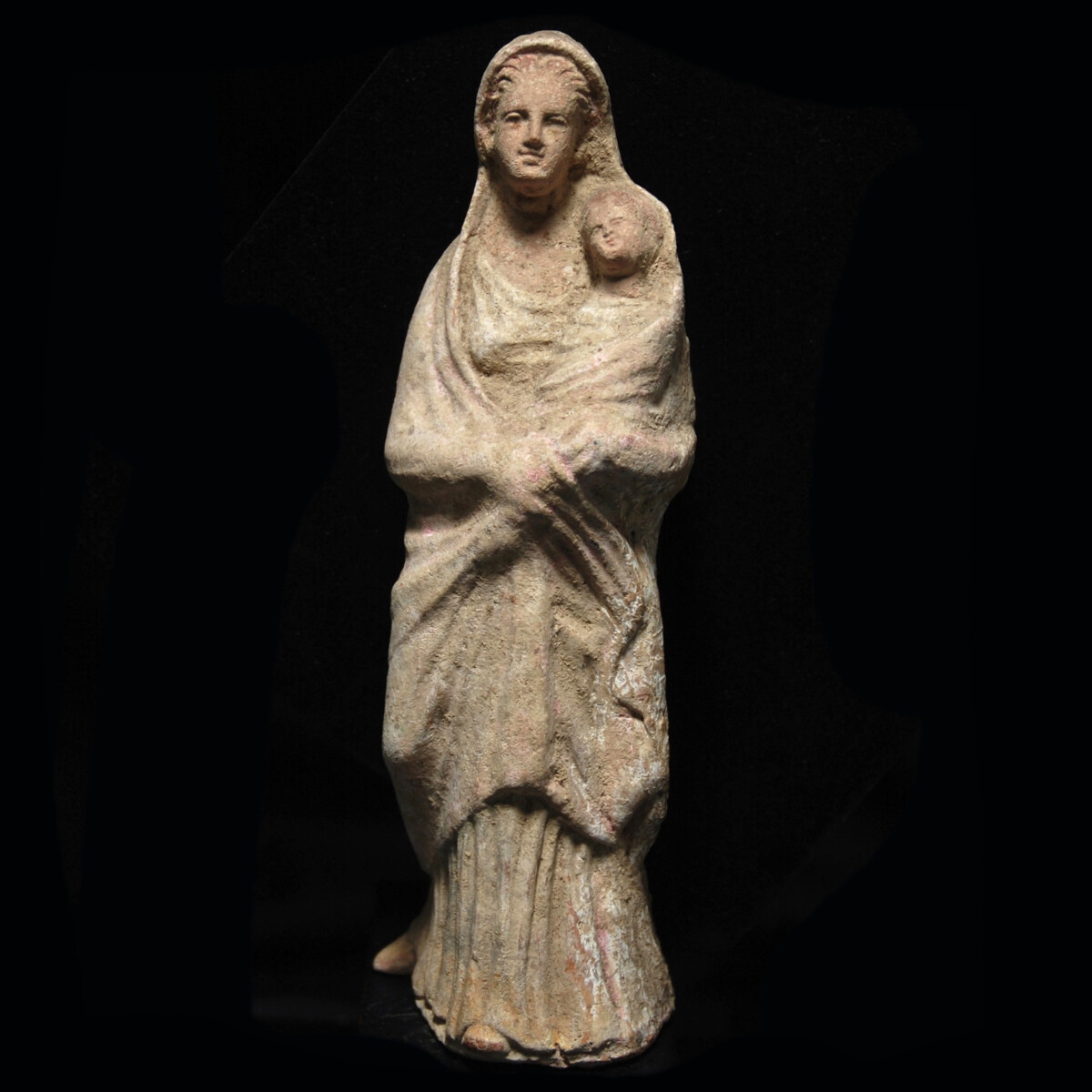 5 Greek Tanagra statuette of a mother and child