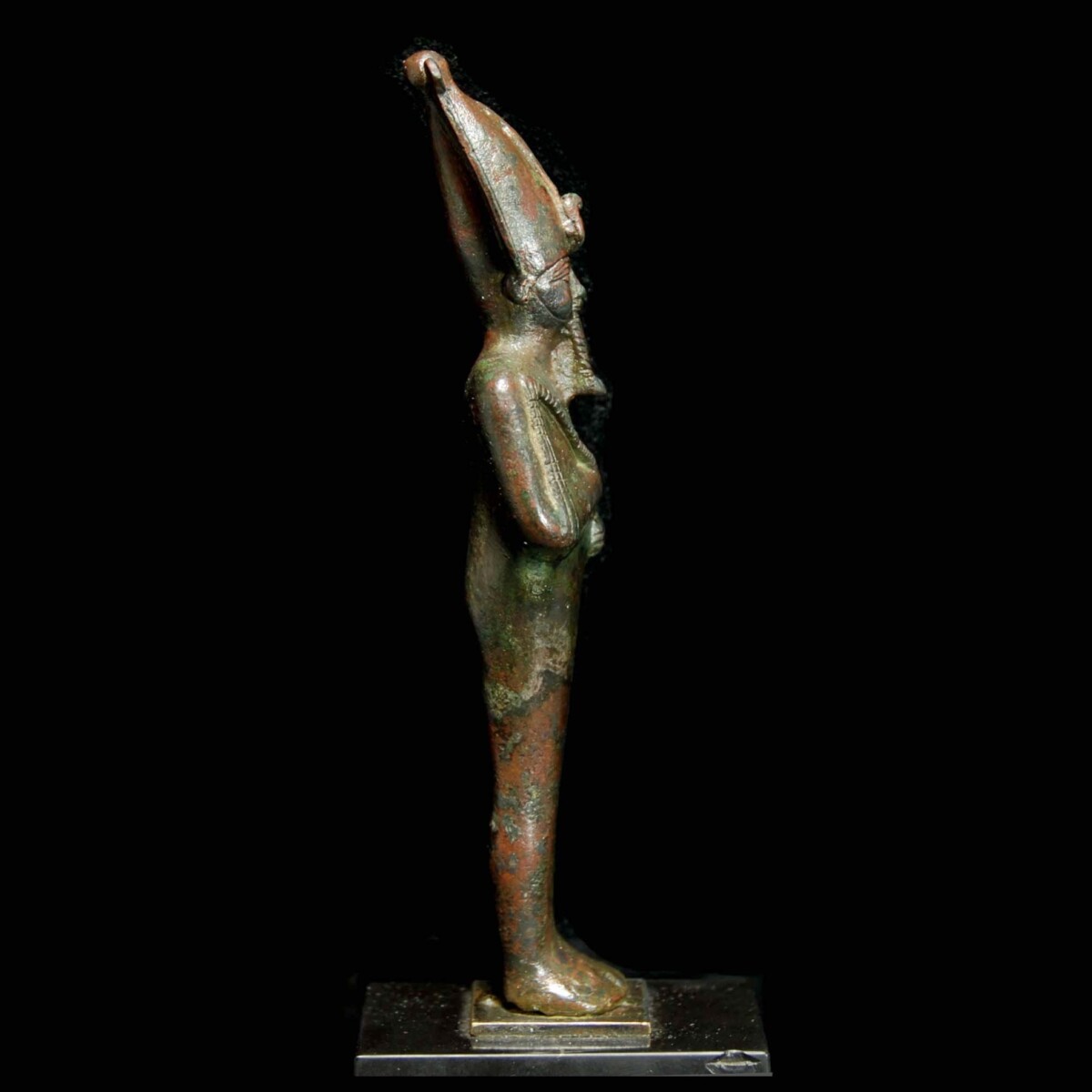 Egyptian bronze statuette of Osiris right