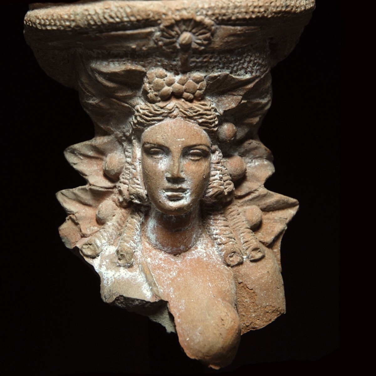 Large Terracotta fragment of isis aphrodite detail