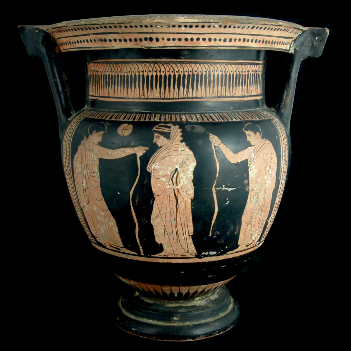 Attic red figure column krater of the Orpheus Painter B