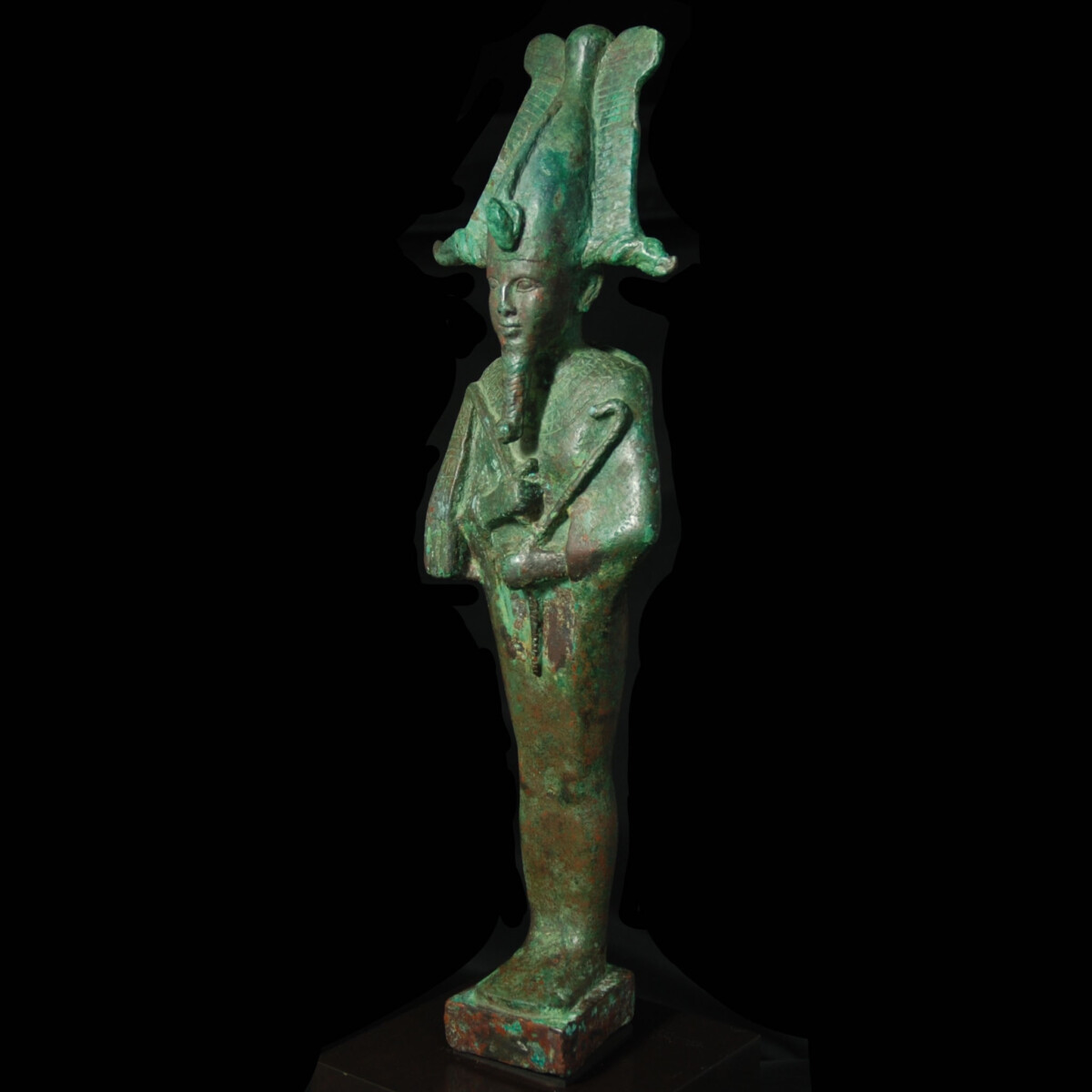 Large Egyptian Bronze Statue of Osiris half left