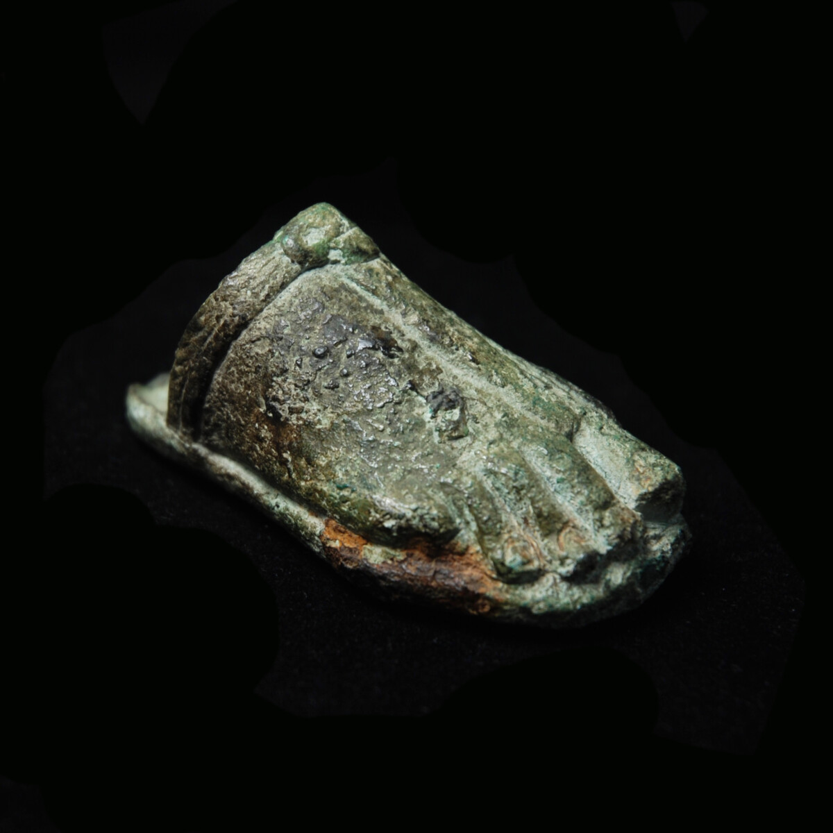 Roman bronze sandaled foot