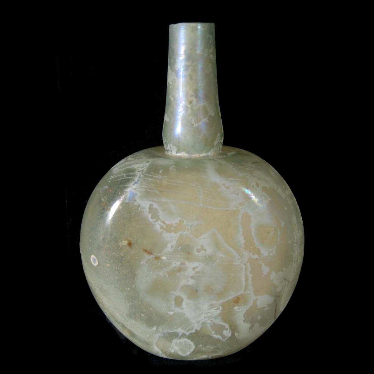 Roman glass lentoid bottle