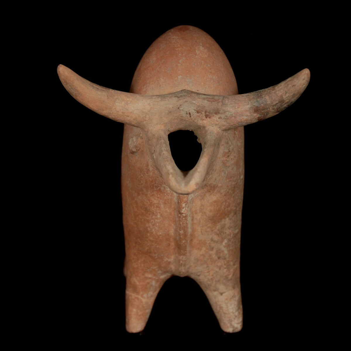 Amlash terracotta bull rhyton front
