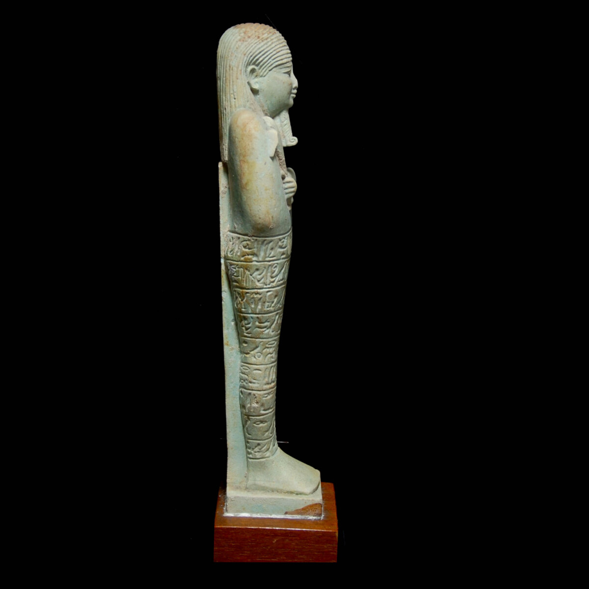 Egyptian Faience shabti of Horudja right