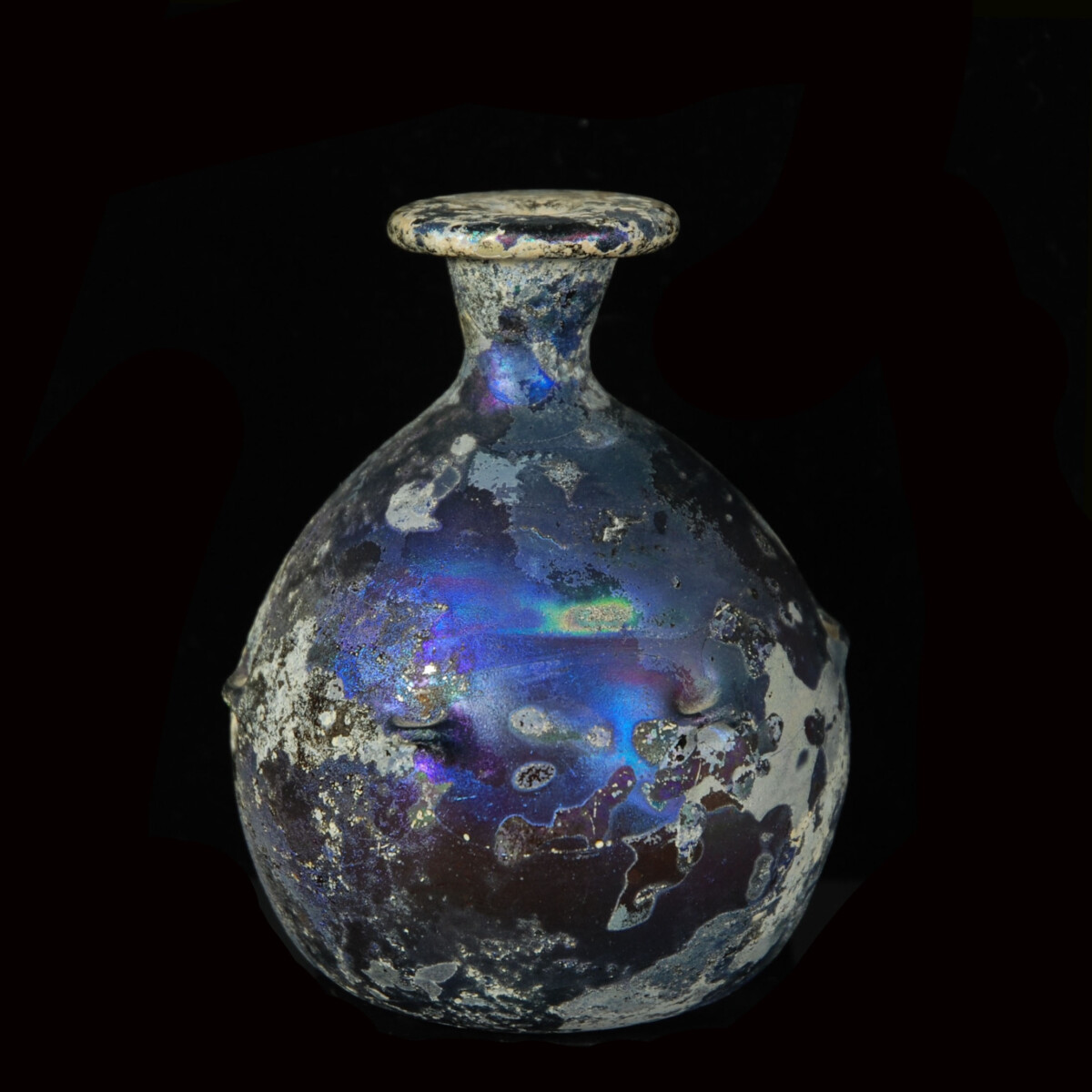 Sperical blue roman glass