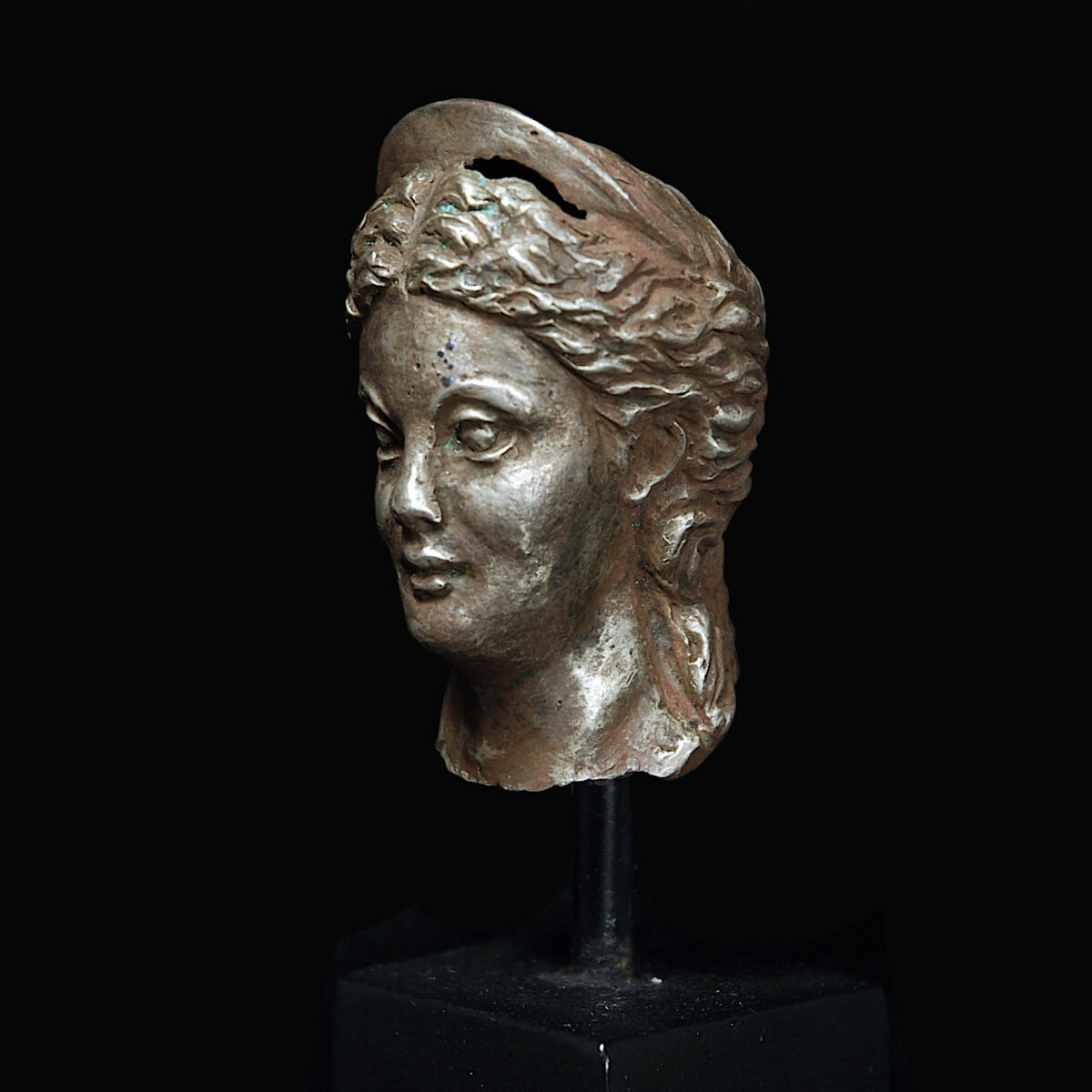 Hellenistic silver head of Hera left