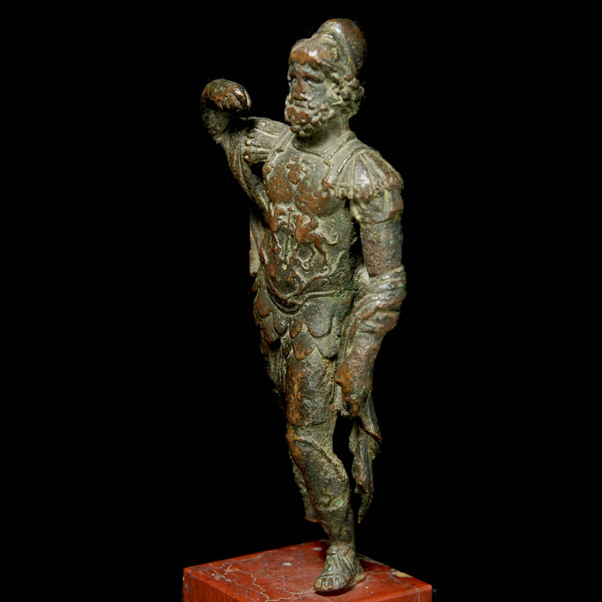 Roman Bronze Statuette of Mars cuirass half left