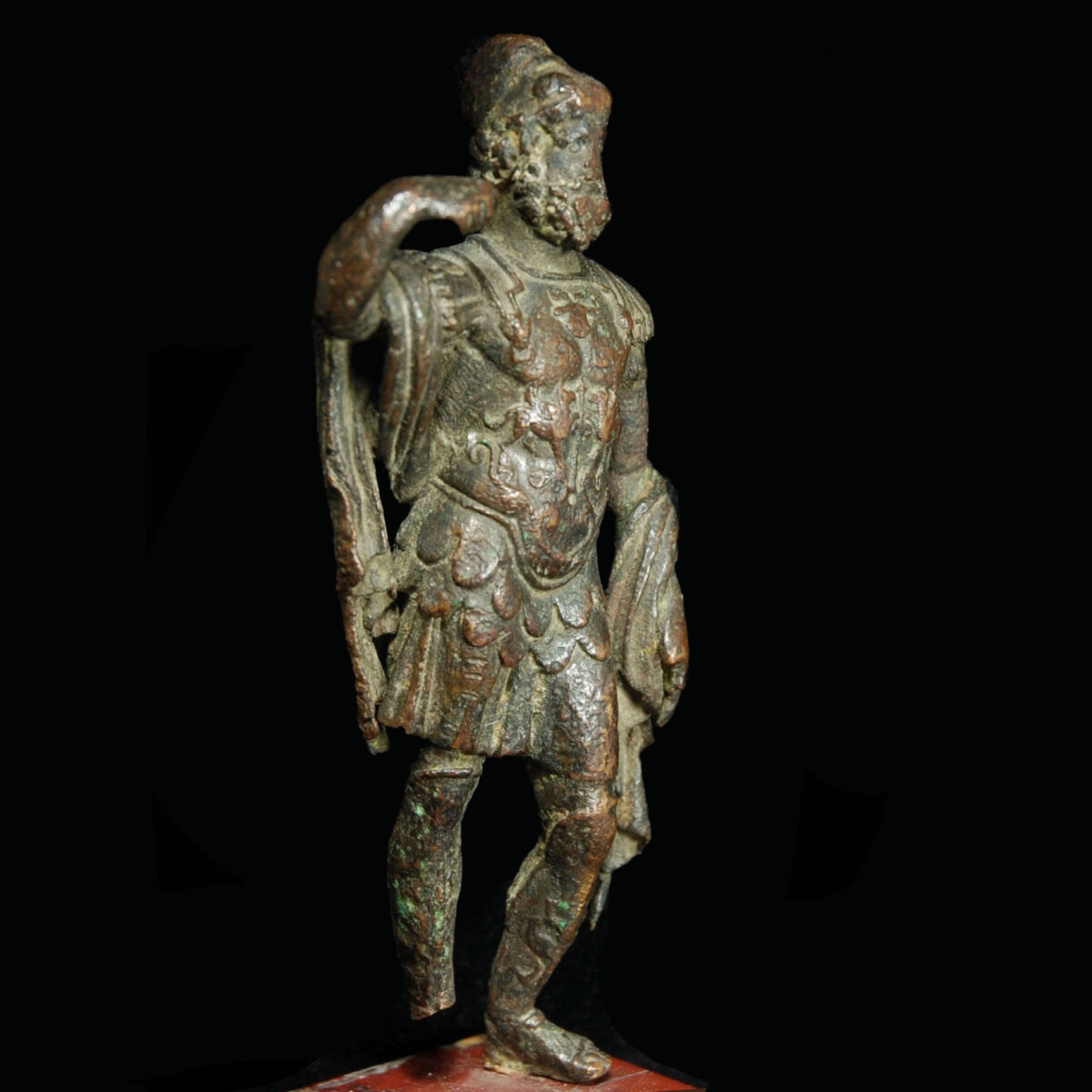 Roman bronze statuette of Mars ultor half right