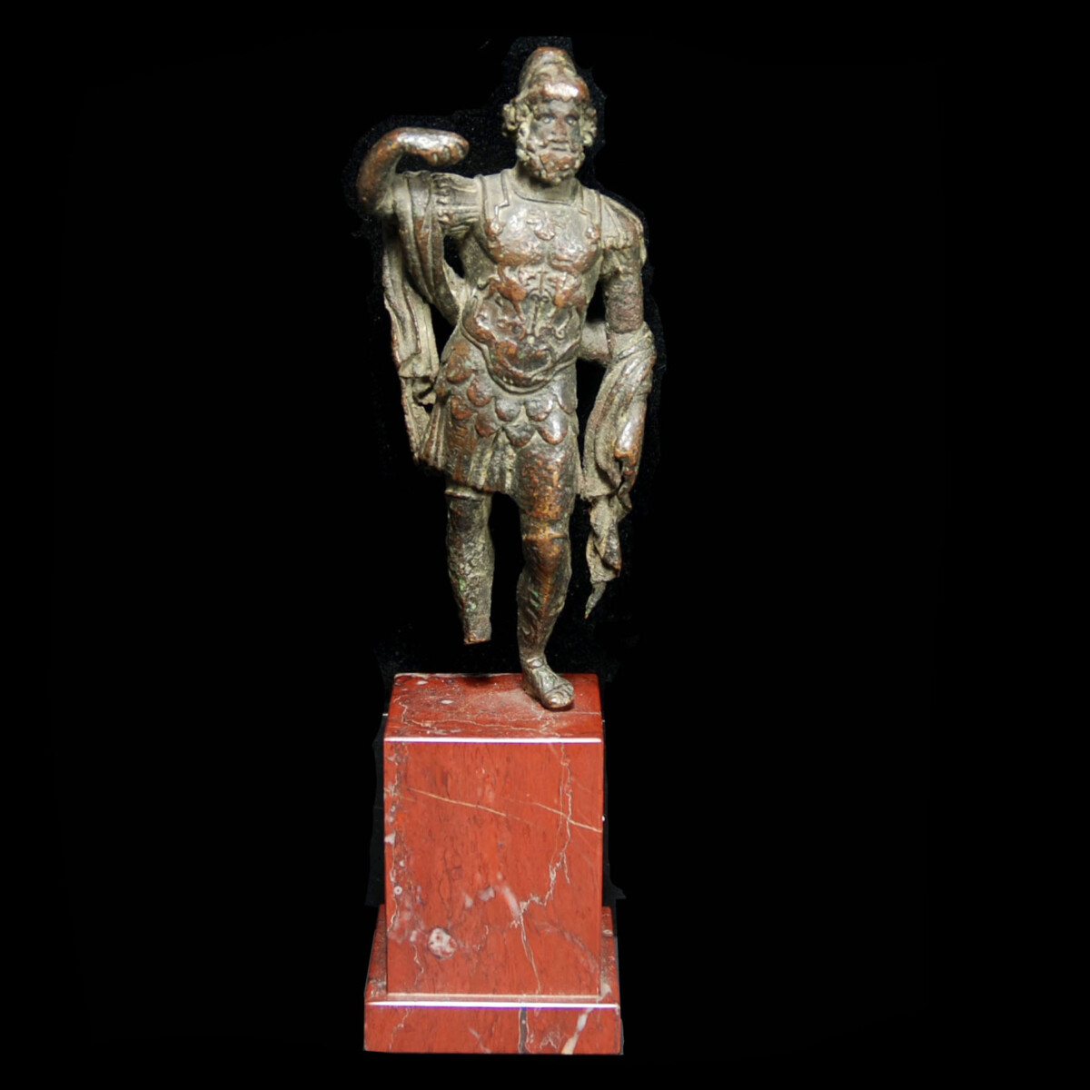 Roman bronze statuette of Mars ultor mounted