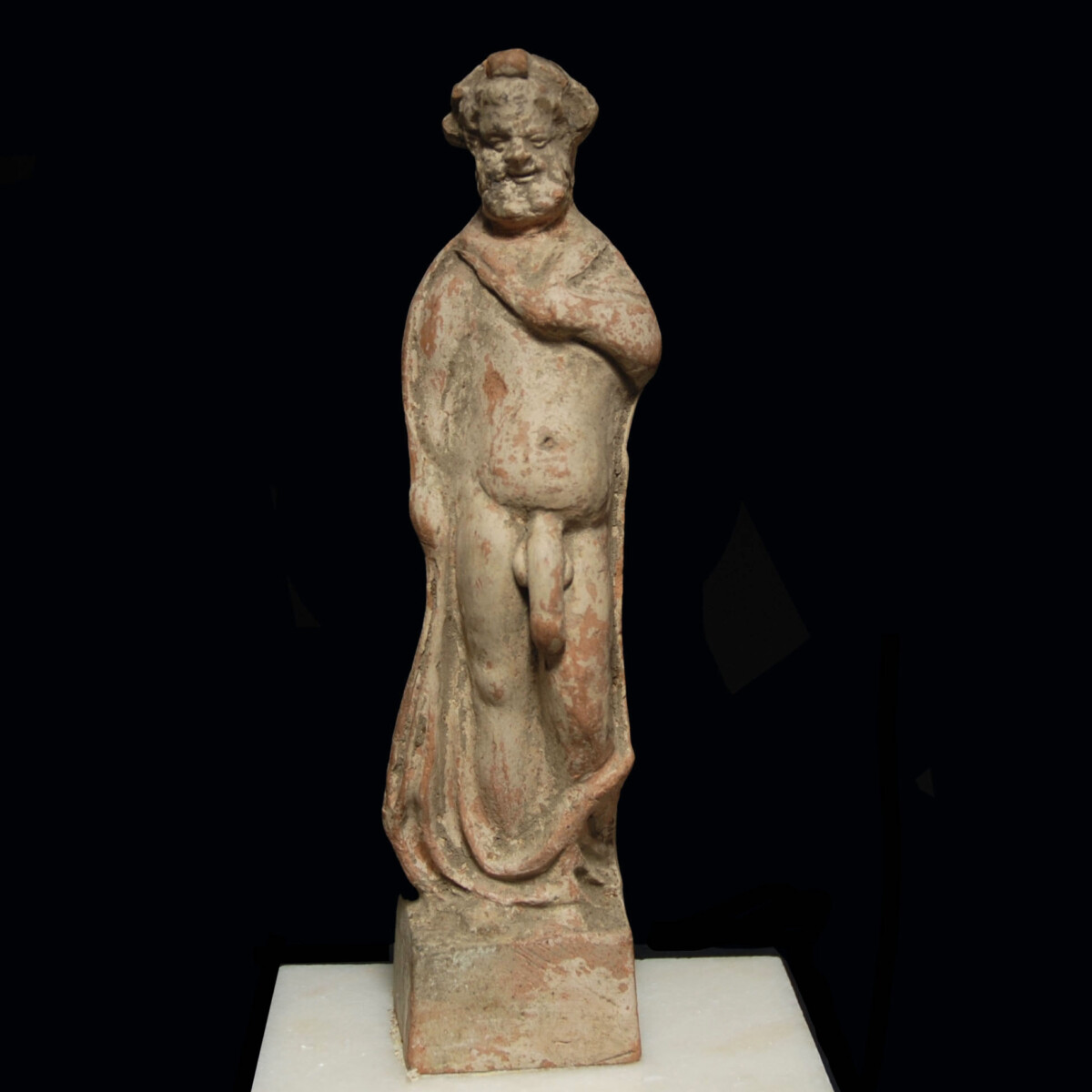 Hellenistic terracotta statuette of an ityphallic silen