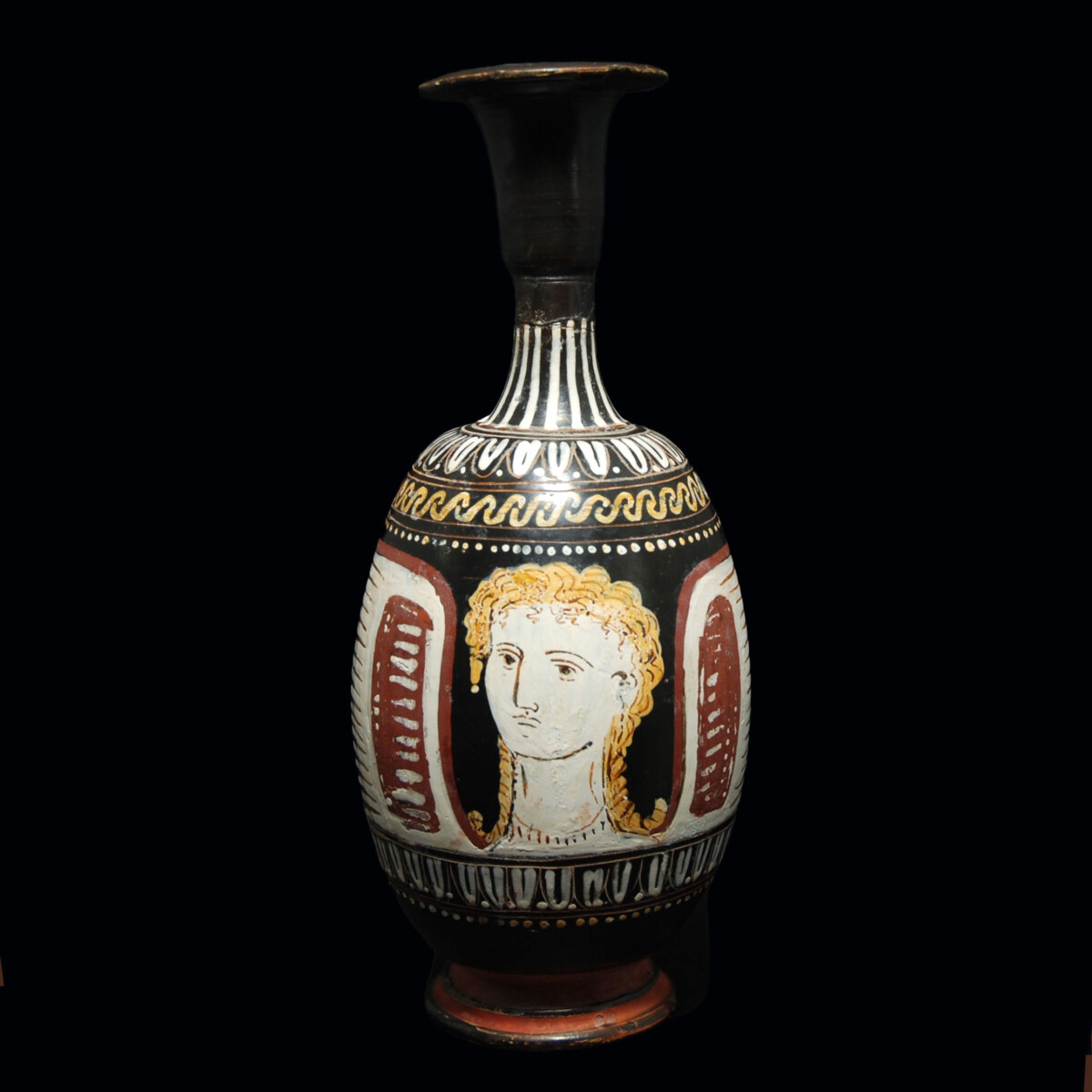 Gnathia lekythos painter of the louvre bottle