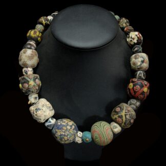 Necklace with Large Glass Eye- and Mosaic Beads