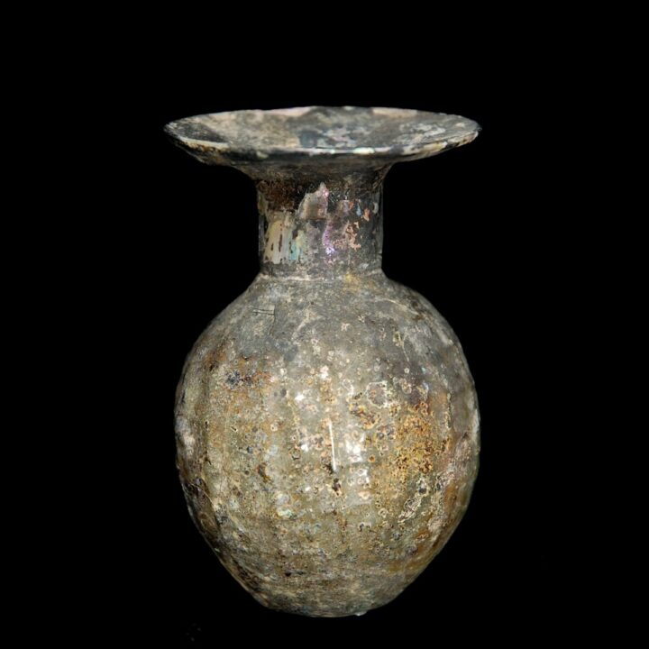 Roman mold blown glass sprinkler square pattern